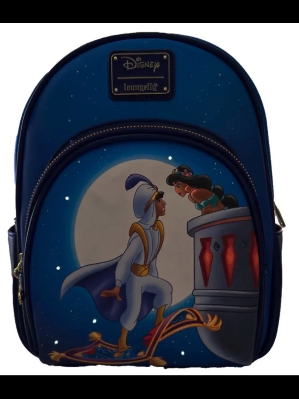 Loungefly Light Up Aladdin & Jasmine Kids Backpack in Blue